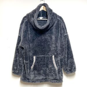 Sundance Womens Gray Cowl Neck Sherpa Mountain Loft Pullover Teddy Sweater XL